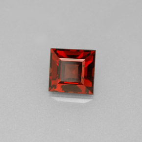 granate almandino Roja Anaranjada natural de 1.26 ct, Cuadrado, VS