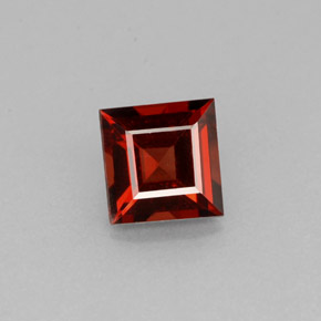 granate almandino Roja Anaranjada natural de 1.04 ct, Cuadrado, VS