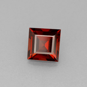 granate almandino Roja Anaranjada natural de 1.04 ct, Cuadrado, VS