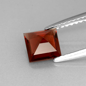 granate almandino Roja Anaranjada natural de 1.04 ct, Cuadrado, VS