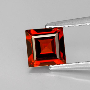 Granate almandino rojo natural de 1,10 ct, cuadrado, VS-SI