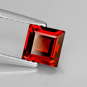 Granate almandino rojo natural de 1,10 ct, cuadrado, VS-SI