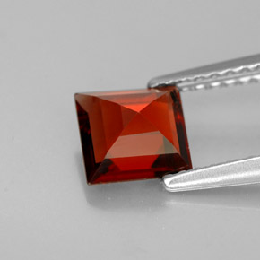 Granate almandino rojo natural de 1,10 ct, cuadrado, VS-SI