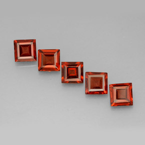 Gemas de granate almandino naranja natural de  ct, cuadrado, VS