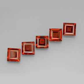 Gemas de granate almandino naranja natural de  ct, cuadrado, VS