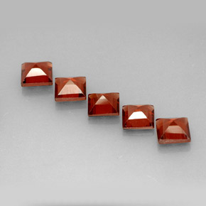 Gemas de granate almandino naranja natural de  ct, cuadrado, VS