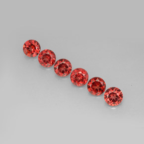 Gemas de granate almandino Roja Anaranjada natural de  ct, Corte Redondo, VS
