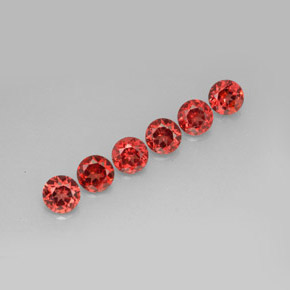 Gemas de granate almandino Roja Anaranjada natural de  ct, Corte Redondo, VS