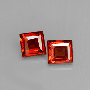 Gemas de granate almandino rojo natural de  ct, cuadrado, VVS-VS