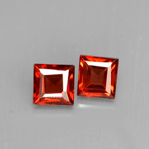 Gemas de granate almandino rojo natural de  ct, cuadrado, VVS-VS
