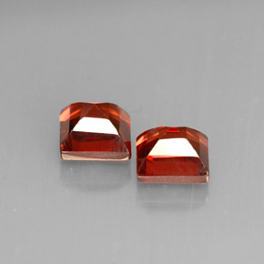Gemas de granate almandino rojo natural de  ct, cuadrado, VVS-VS