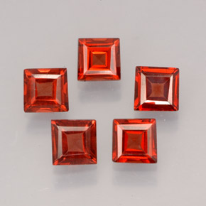 Gemas de granate almandino rojo natural de  ct, cuadrado, VVS-VS