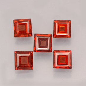 Gemas de granate almandino rojo natural de  ct, cuadrado, VVS-VS