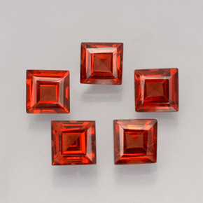 Gemas de granate almandino rojo natural de  ct, cuadrado, VVS-VS