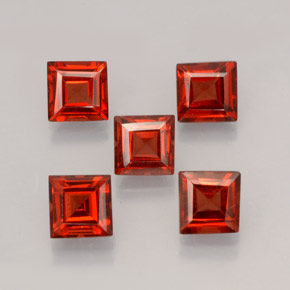 Gemas de granate almandino rojo natural de  ct, cuadrado, VVS-VS