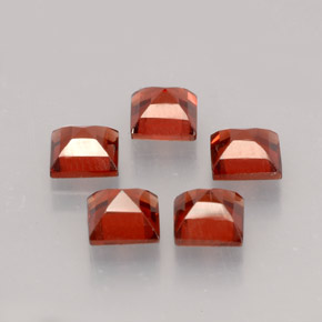 Gemas de granate almandino rojo natural de  ct, cuadrado, VVS-VS
