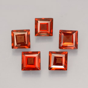 Gemas de granate almandino rojo natural de  ct, cuadrado, VVS-VS