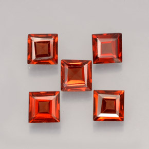 Gemas de granate almandino rojo natural de  ct, cuadrado, VVS-VS