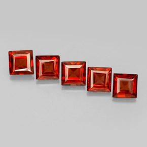 Gemas de granate almandino rojo natural de  ct, cuadrado, VVS-VS