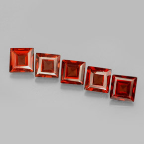 Gemas de granate almandino rojo natural de  ct, cuadrado, VVS-VS