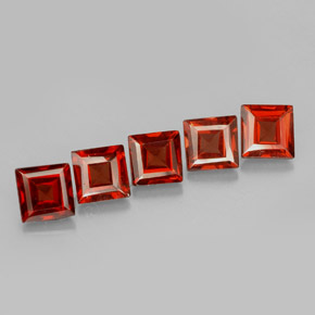 Gemas de granate almandino rojo natural de  ct, cuadrado, VVS-VS