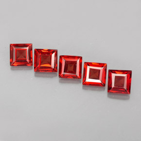 Gemas de granate almandino rojo natural de  ct, cuadrado, VVS-VS