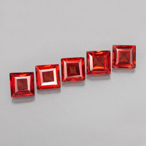Gemas de granate almandino rojo natural de  ct, cuadrado, VVS-VS