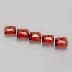 Gemas de granate almandino rojo natural de  ct, cuadrado, VVS-VS