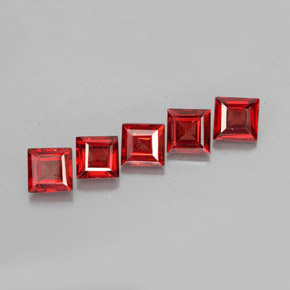 Gemas de granate almandino rojo natural de  ct, cuadrado, VVS-VS