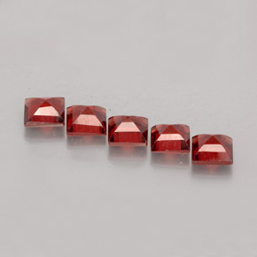 Gemas de granate almandino rojo natural de  ct, cuadrado, VVS-VS