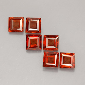 Gemas de granate almandino rojo natural de  ct, cuadrado, VVS-VS