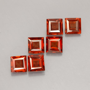 Gemas de granate almandino rojo natural de  ct, cuadrado, VVS-VS