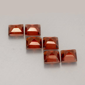 Gemas de granate almandino rojo natural de  ct, cuadrado, VVS-VS