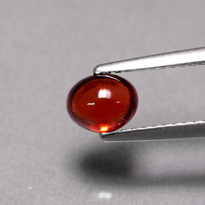 granate almandino Roja Anaranjada natural de 1.14 ct, Corte Óvalo, Translúcido