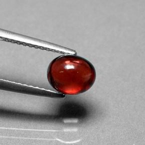 granate almandino Roja Anaranjada natural de 1.51 ct, Corte Óvalo, Translúcido
