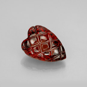 Granate almandino rojo natural de 2,94 ct, forma de corazón, translúcido