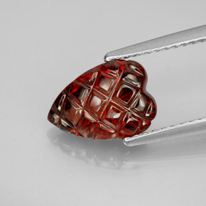 Granate almandino rojo natural de 2,94 ct, forma de corazón, translúcido