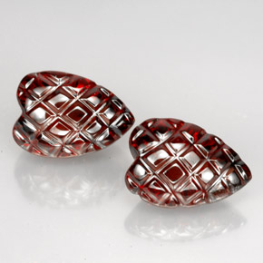 Gemas de granate almandino Rojo oscuro natural de  ct, Forma de corazón, Translúcido