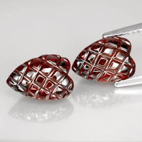 Gemas de granate almandino Rojo oscuro natural de  ct, Forma de corazón, Translúcido