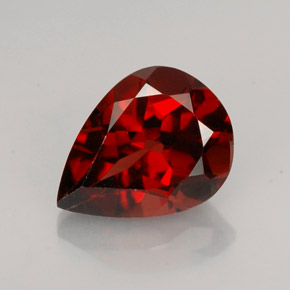 Granate almandino rojo natural de 2,00 ct, en forma de pera, VVS-VS