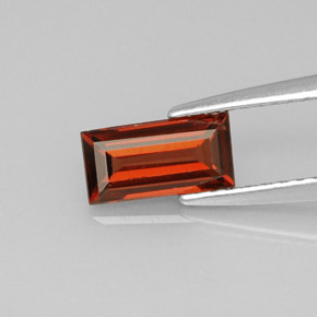 Granate almandino rojo natural de 1,04 ct, baguette, VVS-VS