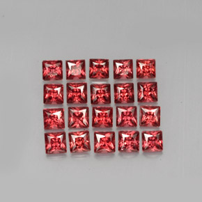 Gemas de granate almandino Roja natural de  ct, Cuadrado, VVS-VS