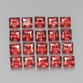 Gemas de granate almandino Roja natural de  ct, Cuadrado, VVS-VS