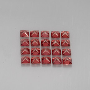 Gemas de granate almandino Roja natural de  ct, Cuadrado, VVS-VS
