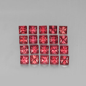 Gemas de granate almandino Roja natural de  ct, Cuadrado, VVS-VS