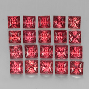 Gemas de granate almandino Roja natural de  ct, Cuadrado, VVS-VS