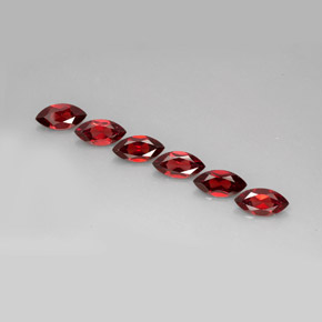 Gemas de granate almandino rojo natural de  ct, marquesa, VVS-VS