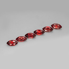 Gemas de granate almandino rojo natural de  ct, marquesa, VVS-VS