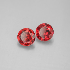 Gemas de granate almandino rojo natural de  ct, corte redondo, VS