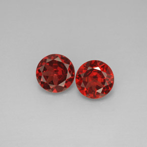 Gemas de granate almandino rojo natural de  ct, corte redondo, VS